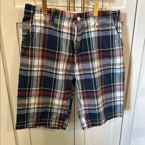 Old Navy Men's Plaid Shorts - Navy, Red, White